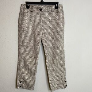 Loft Women's Cream and Brown Ankle Pants Size 2